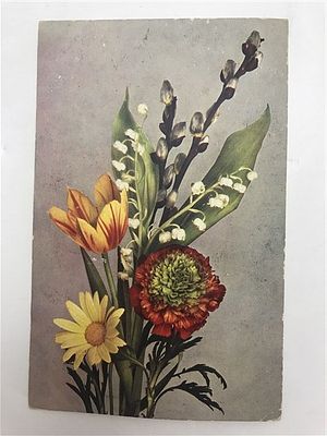 Открытое письмо/открытка. Букет с вербой. Ser. "Flora" 13. Naturfarben- Phot. Color-hhot. from 