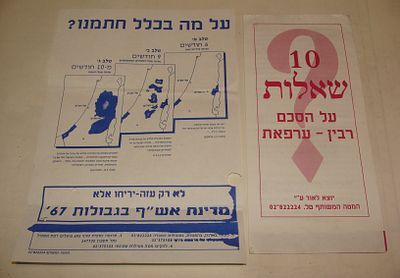 נגד הסכמי אוסלו - לוט [2] פריטי אפמרה פוליטית "על מה בכלל חתמנו?" ו-"10 שאלות על הסכם רבין - 