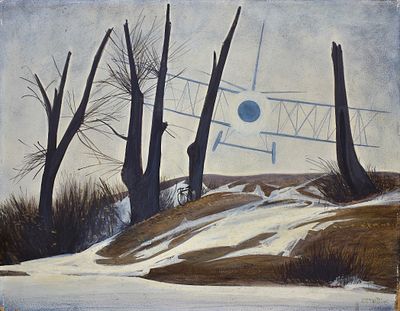 Иван Германович Новожёнов. Картина «Лёд ещё не растаял». Оргалит, масло. Февраль 1981 года. Разм 