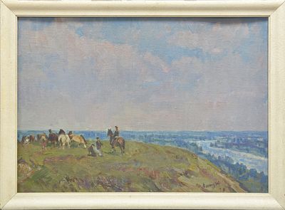 Васецкий Григорий Степанович. «Летние дни». . Размер с рамой: 56 х 76 см. 
Размер по живописи: 