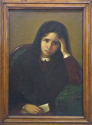 Автор неизвестен. «Невеста, получившая обратно обручальное кольцо». Копия. . Размер с рамой: 76 