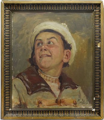 АВИЛОВ МИХАИЛ ИВАНОВИЧ. Картина «Мальчик в матроске». Холст, масло. . «Мальчик в матроске» 