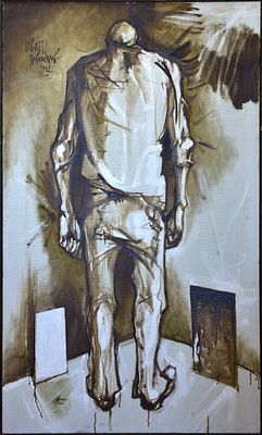 Иван Германович Новожёнов "Спина, Возвращение". Картина участвовала в выставке . Есть в каталоге . 