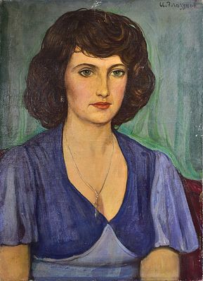 Глазунов Илья Сергеевич . Холст, Масло "Кояшова Татьяна" Август 1979 год. 72х52см. Глазунов 