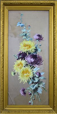 Кн. Е. Шаховская (Княгиня Шаховская Евгения Михайловна?) Картина "Цветы". Шелкография. Начало 