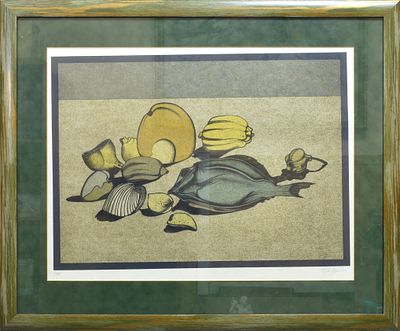 Шемякин Михаил Михайлович. «Натюрморт с рыбой и лимонами» 1960 год. Номер 5 из 25 . Размер с 