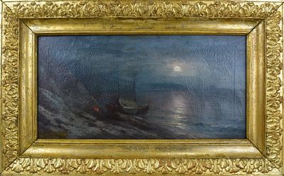 Николай Морозов "Лунная ночь на море" 43х69см., 27х53см. Конец XIX века. Николай Морозов 