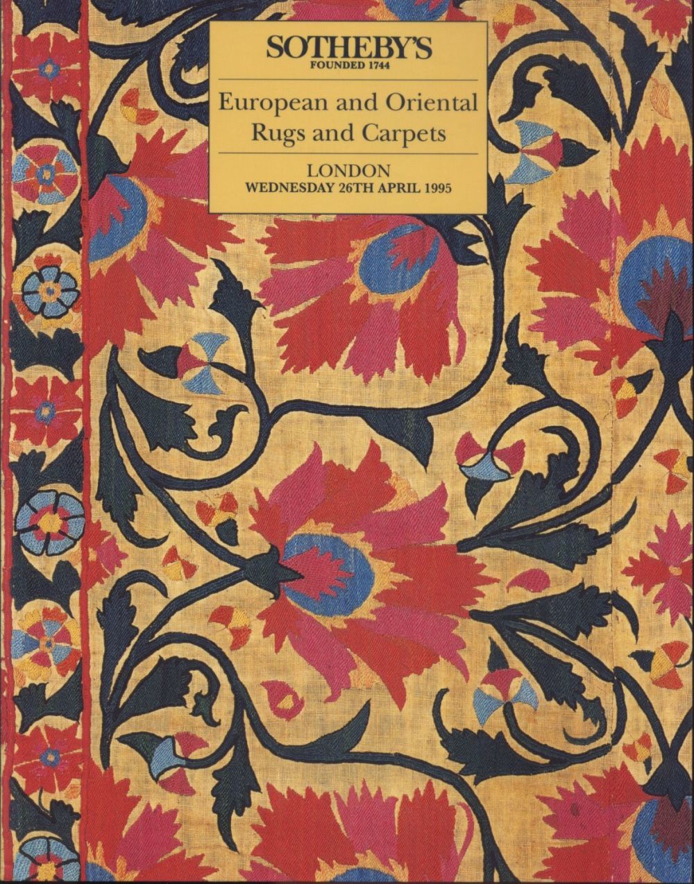Sotheby's Auction Catalog: European and Oriental Rugs and Carpets. London April 1995. 21 x 27 