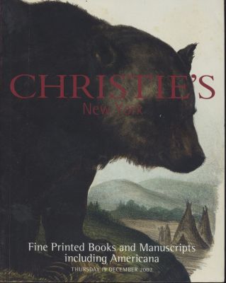 Christie's New York Fine Printed Books and Manuscripts including Americana. December 2002 