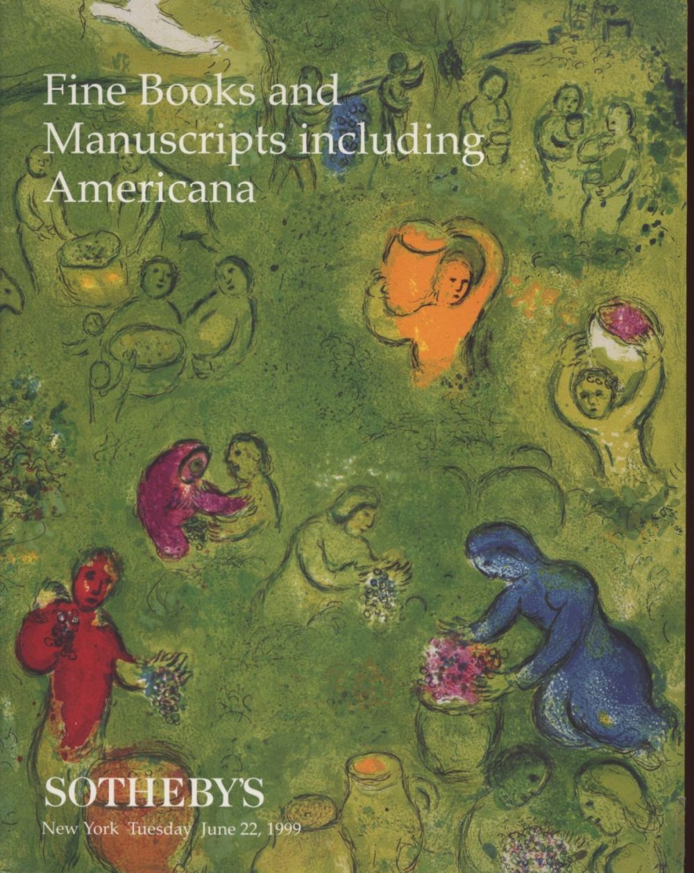 Sotheby's New York Fine Books and Manuscripts including Americana June 1999 Auction Catalog. 392 