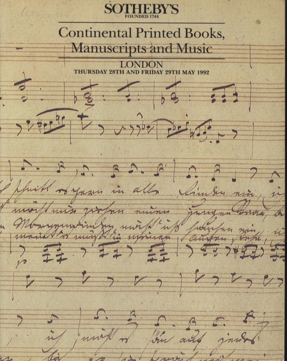 Sotheby's London Continental Printed Books, Manuscripts and Music May 1992 Auction Catalog. 371 