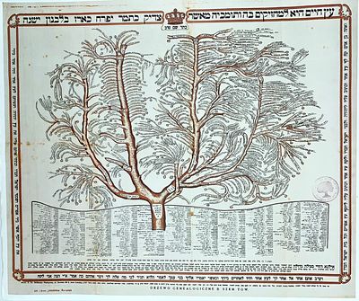 פקסימיליה – אילן יוחסין של האדמו”רים אחרי הבעל שם טוב – ורשה 1927 – הדפס צבעוני גדול
. פקסימיליה 