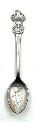 Vintage Souvenir Spoon – ROLEX BUCHERER WATCHES, Interlaken, Germany/Switzerland, Silverplate B100