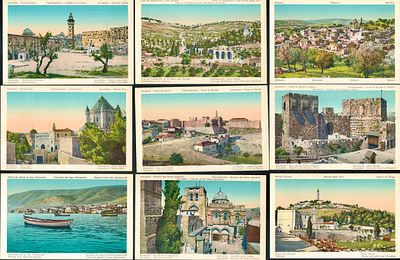 Boxed Postcard Set – Souvenir of the Holy Land
80 color postcards of Palestine and its Holy 