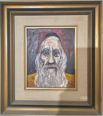 יצירה מקורית מהפנטת - יצחק פרנקל (1899–1981)
שמן על בד | חתום | דיוקן יהודי קלאסי | ממוסגר | 