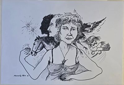 אריה מוסקוביץ'- מקורי. טוש על נייר. חתום ומתוארך 2022
35X50 ס"מ.לא ממוסגר