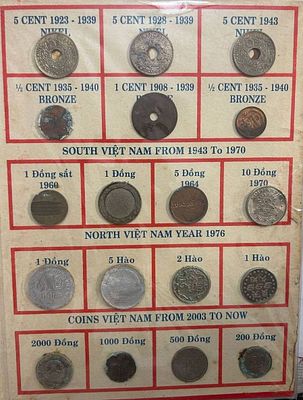 אוגדן מטבעות Vietnam / Indochine - Annam. אוגדן אספנות גדול ומיוחד הכולל עשרות מטבעות וייטנאם 