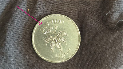 מטבע ישראלי מוקדם עם הטבעת אותיות חלשה! 50 פרוטה תשי"ד (1954). מטבע ישראלי מוקדם מתקופת ראשית 