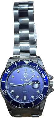 שעון יד בעיצוב Rolex Submariner - רפליקה קוורץ בגוון כחול. שעון יד בעיצוב קלאסי בהשראת דגם 