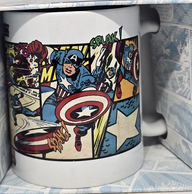ספל Marvel Comics רשמי - Captain America | עיצוב קומיקס קלאסי | באריזה מקורית!. ספל אספנות רשמי 