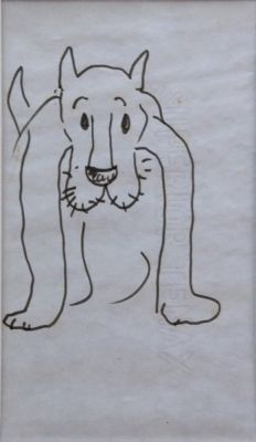 Sebastian Matta (1911-2002). "senza titolo", disegno a pennarello, cm 20.5x12, non firmato 