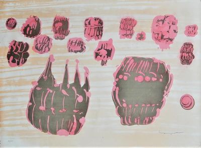 Pietro Consagra (1920-2005). "senza titolo", litografia, cm 48x64, firma, esemplare 66/80, Il 