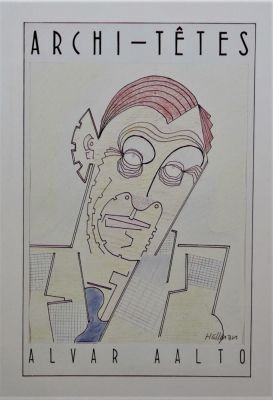 Louis Hellman (1936). "Alvar Aalto", cartolina, cm 17x11.7, prima edizione del 1984