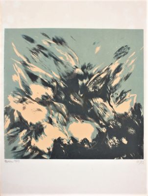 Mattia Moreni (1920-1999). "senza titolo", litografia, cm 98x69, es. 46/99, firma, eseguita nel 