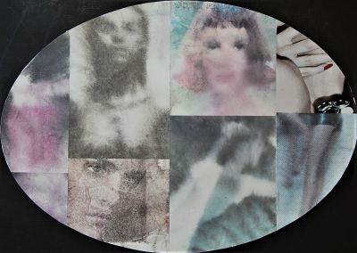 Malipiero (Piero Maffessoli)(1934). "senza titolo", collage su carta, 50x70, firma al retro 