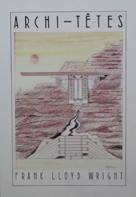 Louis Hellman (1936). "Frank Lloyd Wright", cartolina, cm 17x11.7, prima edizione del 1984