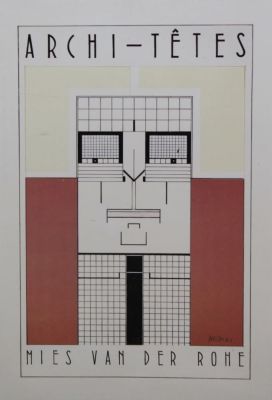 Louis Hellman (1936). "Mies Van der Rohe", cartolina, cm 17x11.7, prima edizione del 1984