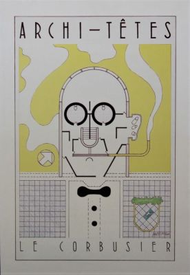 Louis Hellman (1936). "le corbusier", cartolina, cm 17x11.7, prima edizione del 1984