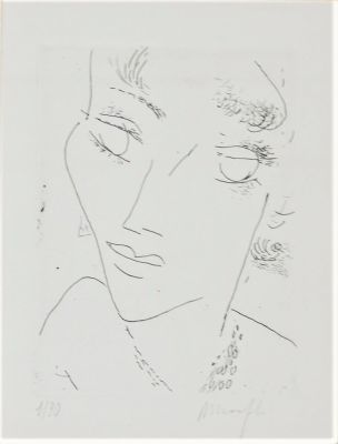 Alberto Manfredi (1930-2001). "senza titolo", acquaforte, cm 13.5x10, firma, es 1/90