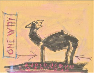 Vanni Spazzoli (1940). "senza titolo", tecnica mista su carta, cm 40x50, firma, opera 