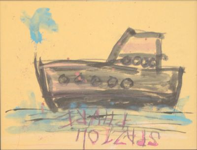 Vanni Spazzoli (1940). "senza titolo", tecnica mista su carta, cm 40x50, firma, opera 