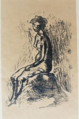 Mario Tozzi (1895-1979). "figura", xilografia, cm 38x32.5, firma, es. 7/10, eseguita nel 1920 ca 