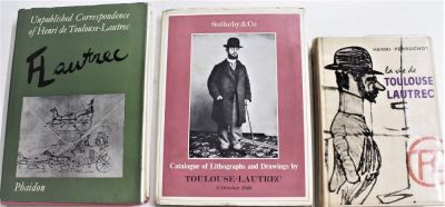 Libri. lotto di tre libri di Toulouse Lautrec, anni 50'/60', in lingua francese, in buone 
