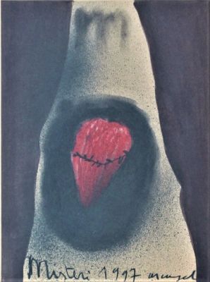 Arcangelo Esposito (1956). "Misteri", tecnica mista su carta, cm 33x25, firma, eseguito nel 1997 