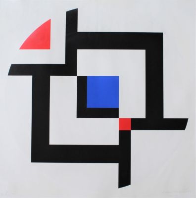 Leon Polk Smith (1906-1996). "senza titolo", serigrafia su carta, cm 68x68, proveniente dalla 