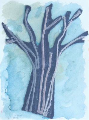 Autore Sconosciuto. "senza titolo", tecnica mista su carta, cm 31x23, firma, in cornice