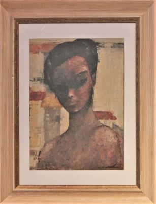 S&eacute; Corsari. "senza titolo", olio su cartoncino, cm 40x30, firma al verso, eseguito nel 1981