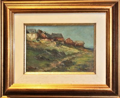 A. Olivotto. "senza titolo", olio su tavola, cm 12x17.5, firma al verso