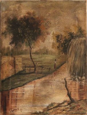 Massimo Bertolotti. "senza titolo", olio su tela, cm 40x30, firma, eseguito nel 1983