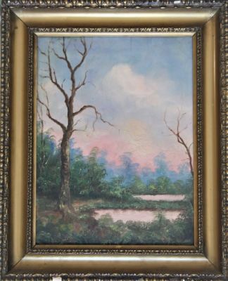 Gino Antonini. "senza titolo", olio su tavola, cm 40x30, firma, in cornice, l'opera presenta crackle