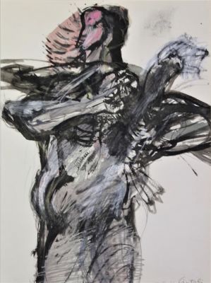 Claudio Cintoli (1935-1978). "serie animali", tecnica mista su carta, cm 50x35, firma, eseguito 