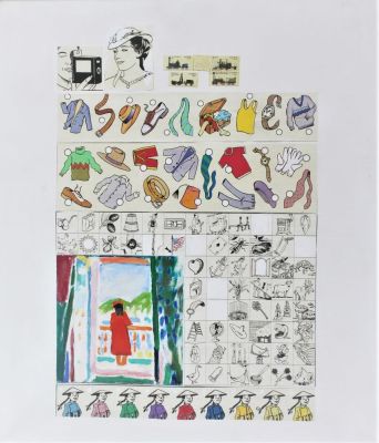 Innocente (1948). "Saluti da Henri", olio e acrilico su tela, cm 65.5x56, firma, eseguito nel 2011