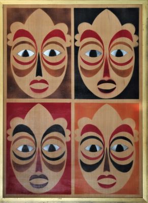 Pierluigi Pollio (1956). "senza titolo", acrilici su tavola, cm 100x70, firma, eseguito nel 2015