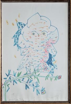 Gianni Dova (1925-1991). "senza titolo", litografia, cm 70x51, firma e dedica, l'opera presenta 