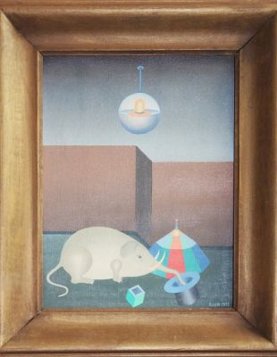 Zivko Djak (1942-2011). "senza titolo", olio su tela, cm 26x20, firma, in cornice