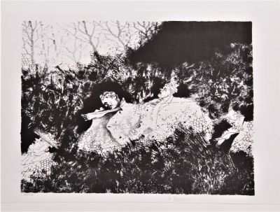 Giuseppe Banchieri (1927-1994). "La passeggiata", litografia, cm 33x48, es. 46/150, firma 